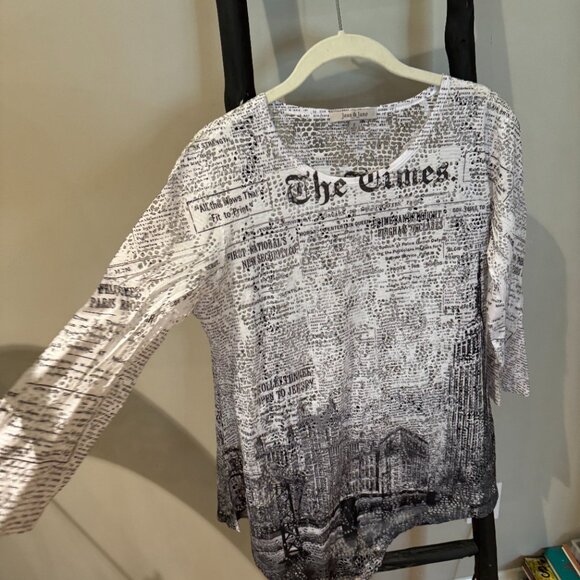 Jess & Jane Mesh Newspaper Quarter-Length Sleeve Shirt - Picture 5 of 5